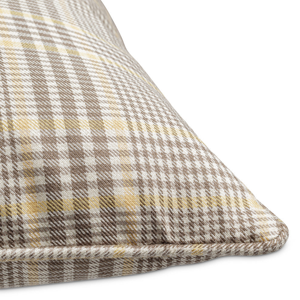 Newport Ardmore 22" Plaid Throw Pillow, Set of 2, Pewter