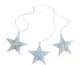 Cascading White Snowfall LED Star Christmas Lights 6.5", Set of 3