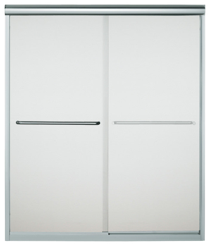 Sterling Finesse Frameless Sliding Shower Door, Silver with Frosted Glass