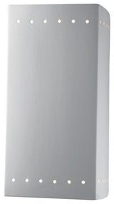 Ambiance-Large Rectangle w/ Perfs-Closed Top (Outdoor) Wall Sconce-Bisque-LED