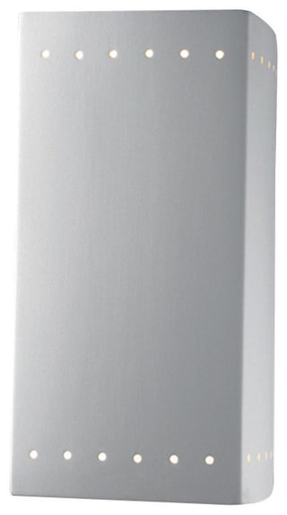 Ambiance-Large Rectangle w/ Perfs-Closed Top (Outdoor) Wall Sconce-Bisque-LED