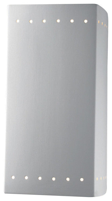 Ambiance-Large Rectangle w/ Perfs-Closed Top (Outdoor) Wall Sconce-Bisque-LED