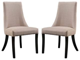Modern Contemporary Kitchen Dining Side Chair Set of 2 Beige