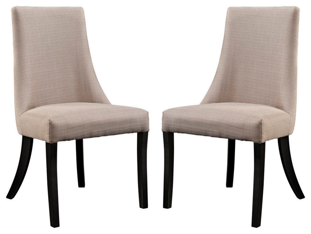 Modern Contemporary Kitchen Dining Side Chair Set of 2 Beige