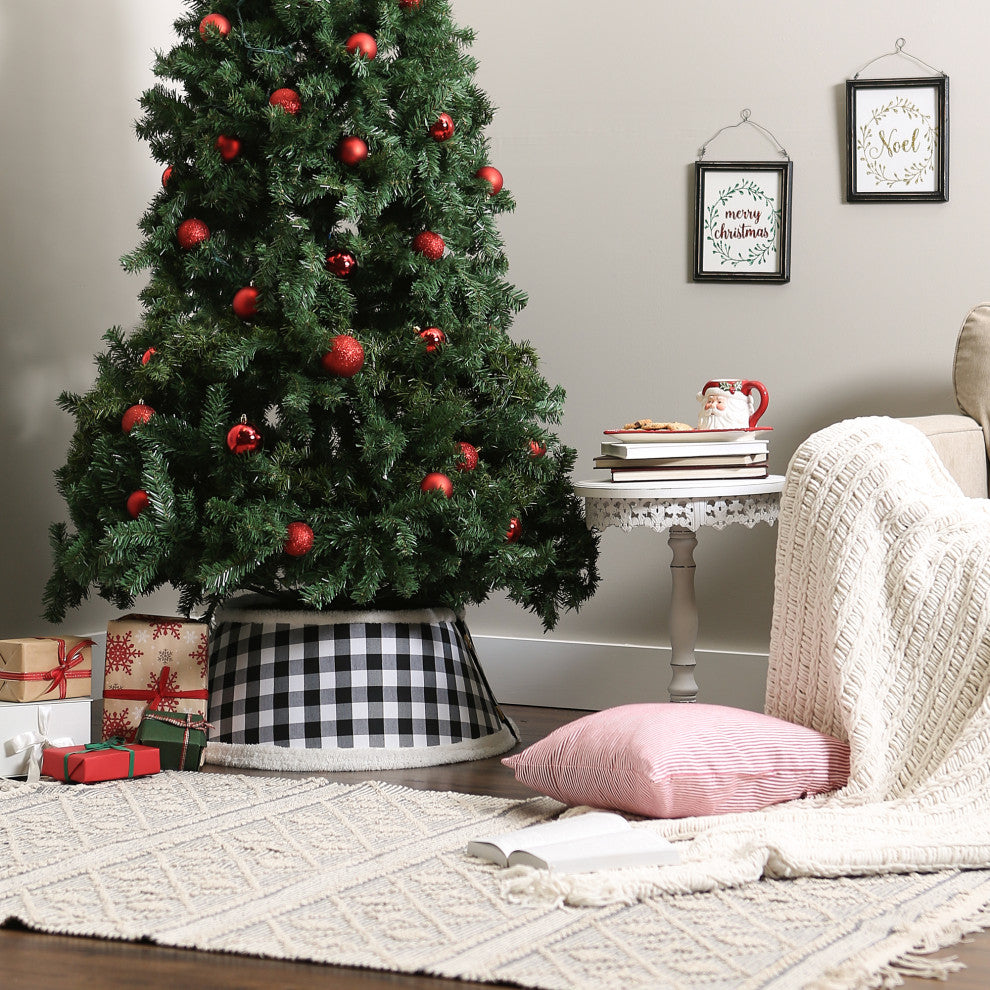 Holiday Tree Collar Black And White Buffalo Check