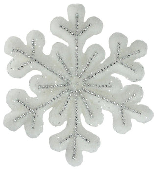 10.5" White and Silver Glitter Snowflake Hanging Christmas Ornament