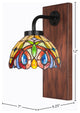 Oxbridge 1-Light Wall Sconce, Matte Black & Painted Wood-look Metal/Lynx Art
