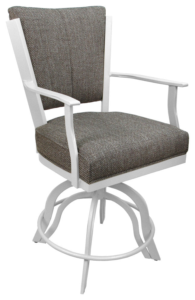 Montana Swivel Tilt Metal 30" Bar Stool or Counter 26" on A Base, Plumley Cocoa - White, 26"