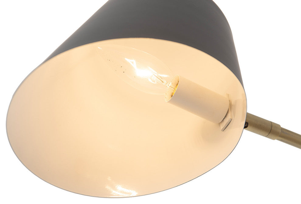 Culver 3 Light Arc Floor Lamp -86", Matte Black & Weathered Brass, Dimmer Switch