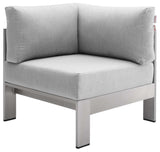 Shore Sunbrella Fabric Aluminum Outdoor Patio Corner Sofa