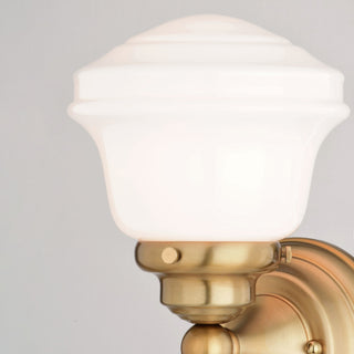 Huntley 1 Light Gold Brass Farmhouse Bathroom Vanity Wall Fixture Schoolhouse