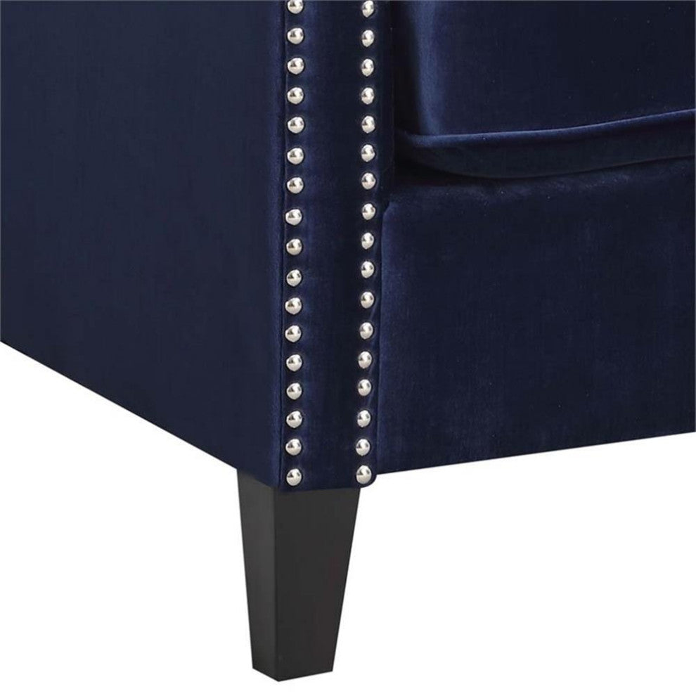 Catania Modern / Contemporary Accent Arm Chair in Navy Finish