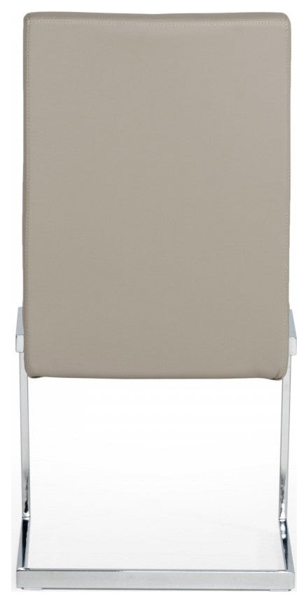 Set of Two Gray Silver Modern Dining Chairs