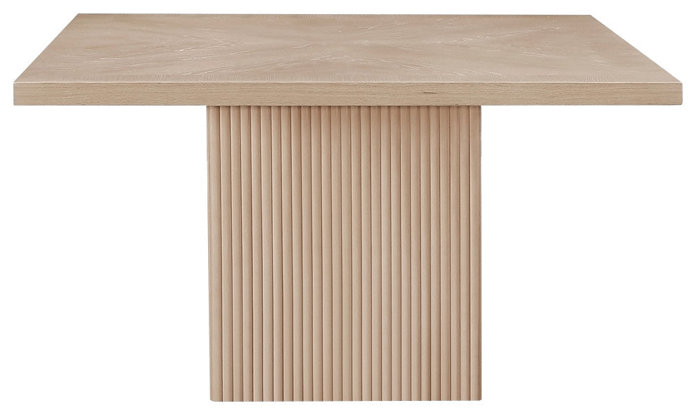 Belinda Beech Wood and Oak Veneer  Dining Table, Oak, 54" W X 54" D, 1 Table