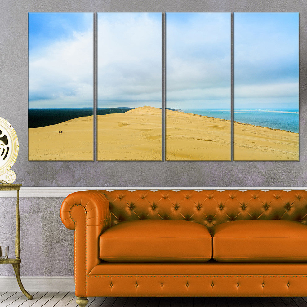 "Cala Violina Bay Beach Tuscany" Landscape Wall Art Print, 4 Panels, 48"x28"