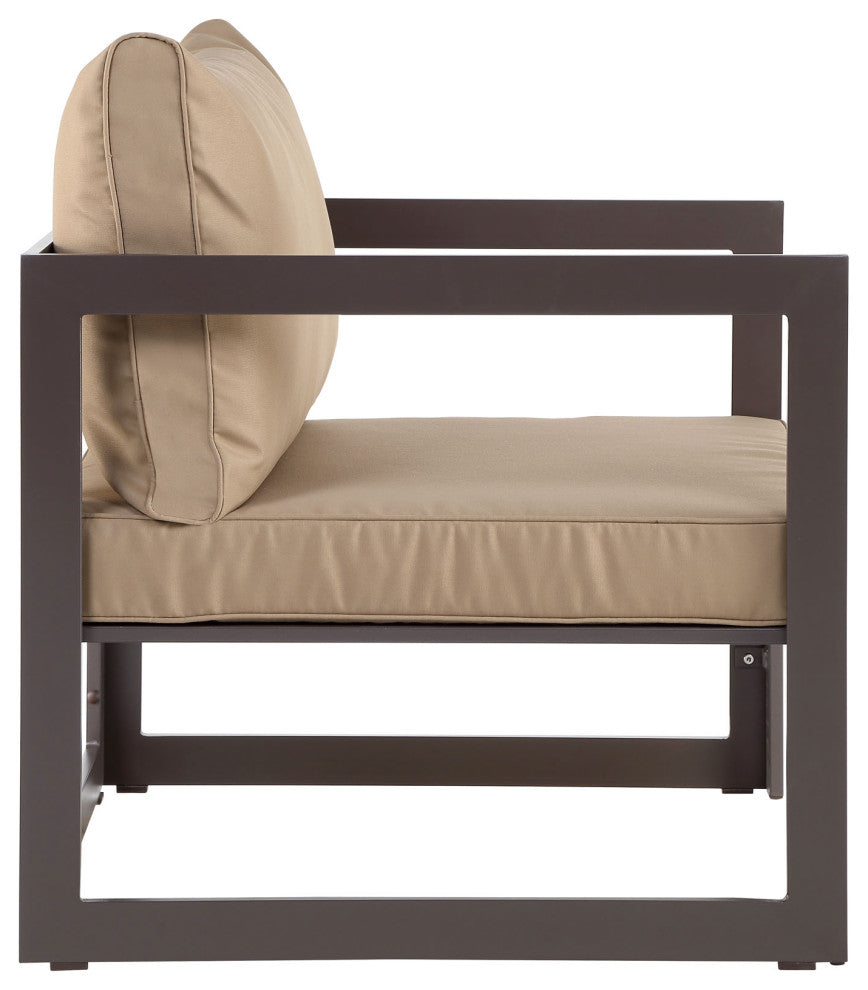 Brown Mocha Fortuna 6-Piece Outdoor Patio Sectional Sofa Set