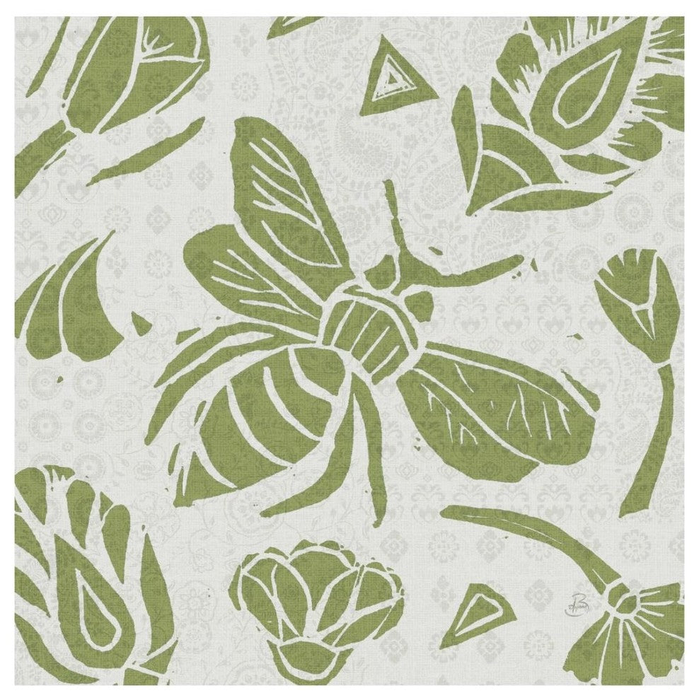 "Nordic Woodcut VI" Digital Paper Print by Daphne Brissonnet, 26"x26"