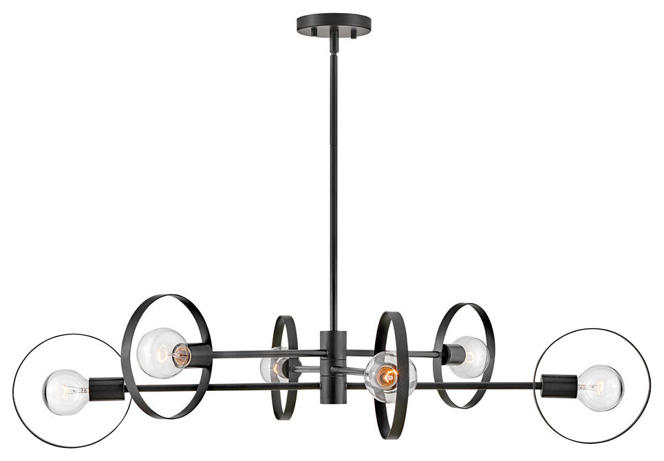Hinkley Desi Single Tier Pendant, Black, 6 Light