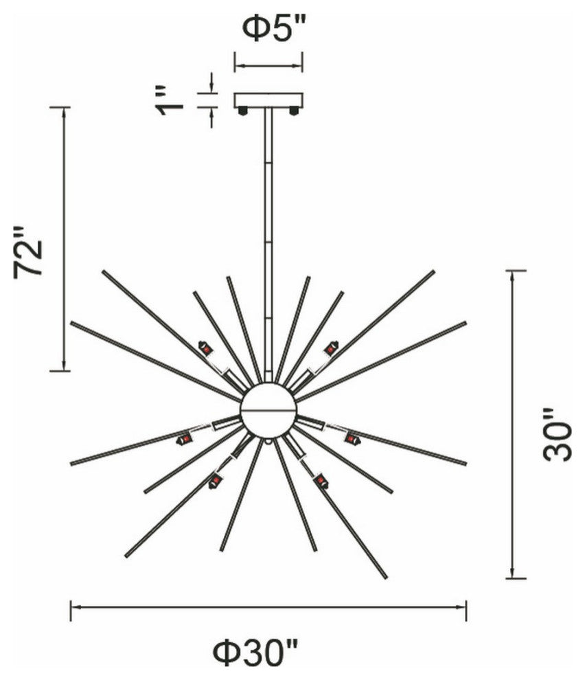 Savannah 9 Light Chandelier With Black Finish