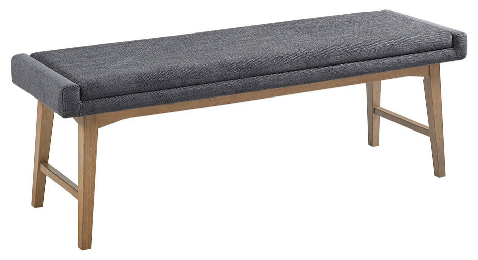 INK+IVY April Modern Mid-Century Upholstered Accent Bench, Grey