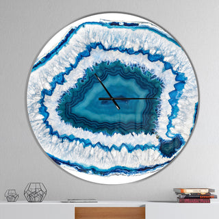Blue Agate Crystal Large Modern Wall Clock, 36"x36"