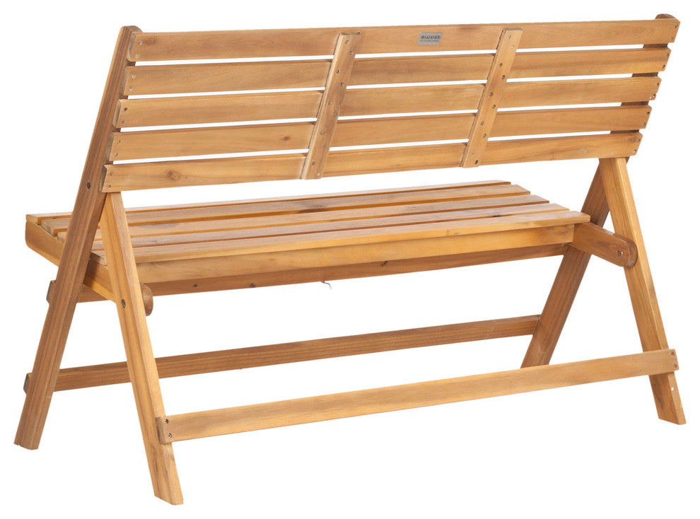 Safavieh Luca Folding Bench, Natural Brown