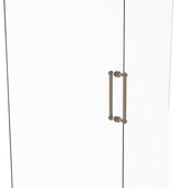 Contemporary 12" Dotted Accent Back to Back Shower Door Pull, Antique Pewter