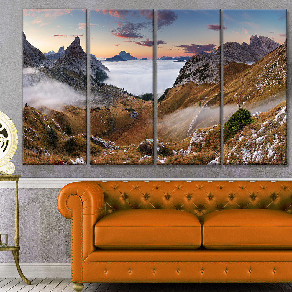 Beautiful Summer Panorama, Landscape Canvas Art Print, 48"x28", 4 Panels