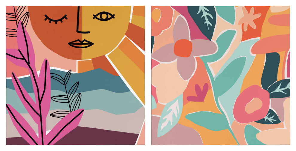 Peace Love Canvas Wall Art Set by Kate Aurelia Holloway, Assorted 2 Piece 20x20