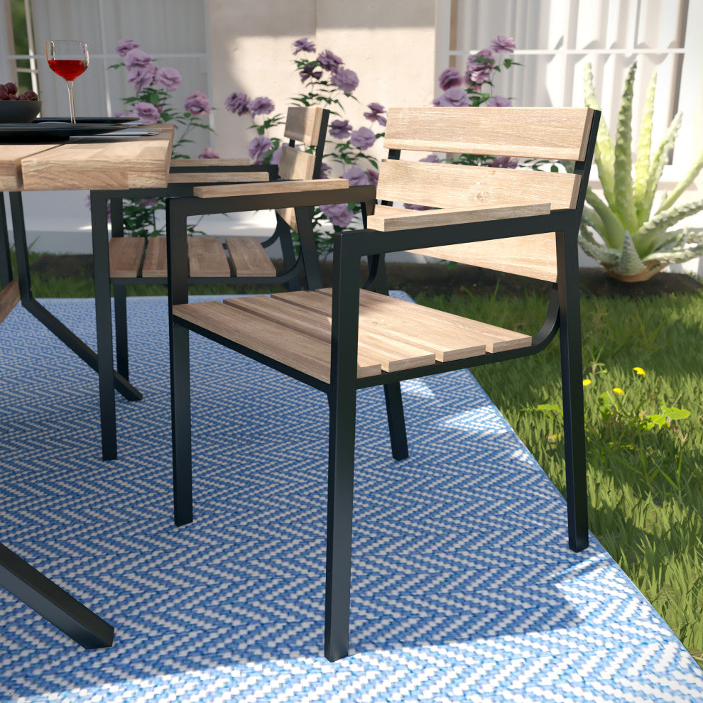 Acre Slatted Outdoor Chairs 2-Piece Set