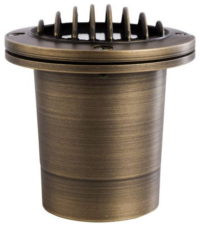 In Ground Well Light Louvered Solid Brass, Natural Bronze Finish