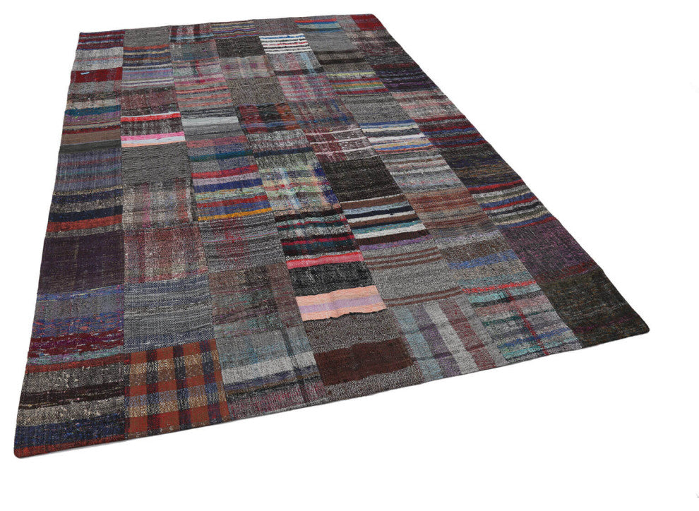 Rug N Carpet - Handmade Oriental 6' 9'' x 9' 9'' Unique Patchwork Kilim Rug
