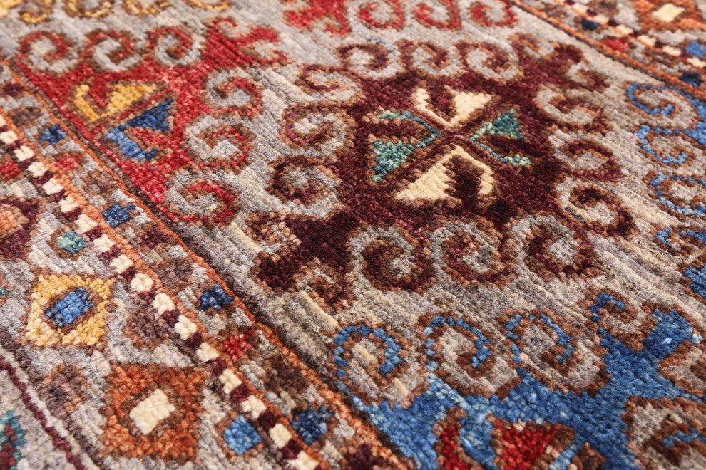 4' 2" X 5' 8" Khorjin Super Kazak Handmade Wool Rug - Q12374