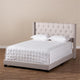Brady Modern and Contemporary Beige Fabric Upholstered King Size Bed