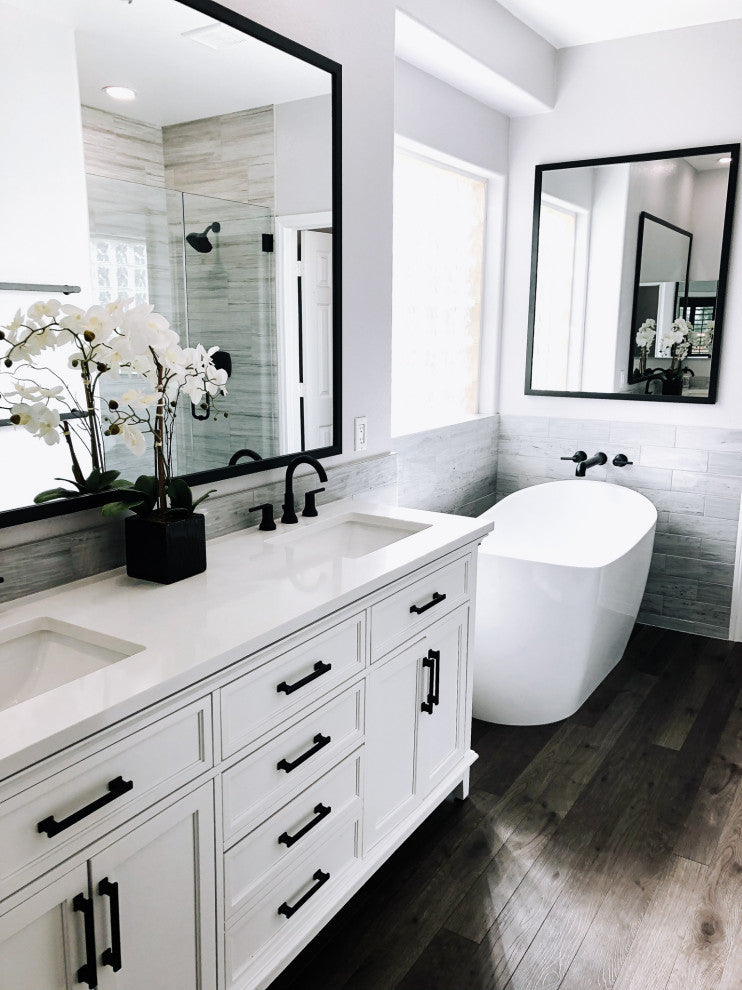 Ellis Framed Wall Mirror, Black, 36"x36"