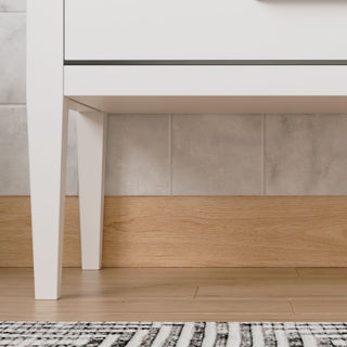 Celios Bathroom Vanity, White With Black Trim, 36", Single Sink, Freestanding