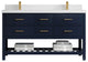 Parker 60 Double Bathroom Vanity Navy Blue 2" White Quartz