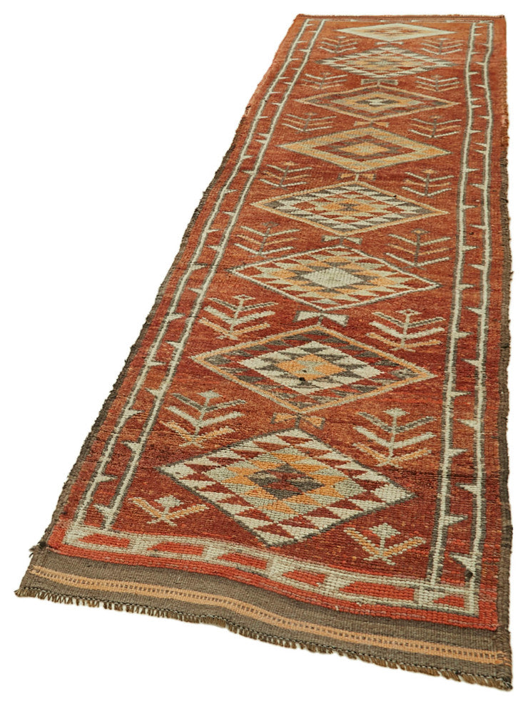 Rug N Carpet - Handmade Anatolian 2' 11" x 12' 0" Antique Runner Rug