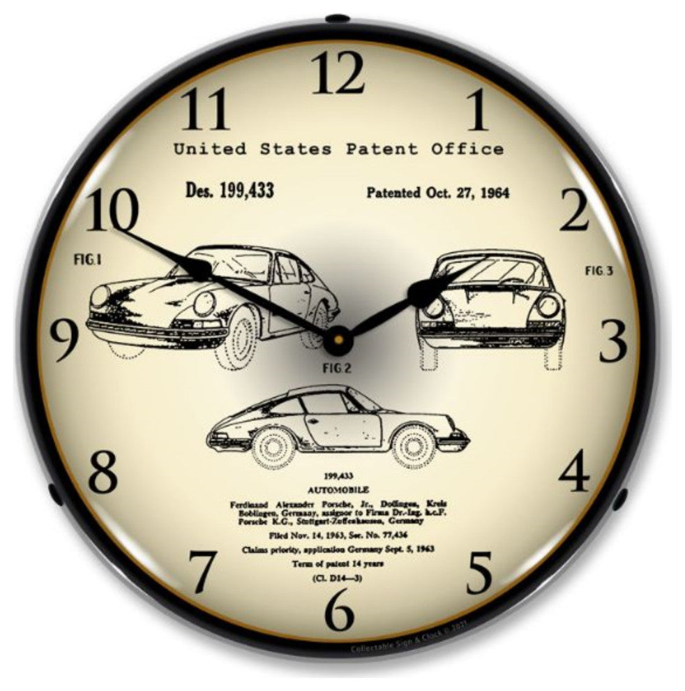 21031206 Porsche 911 1964 Patent Clock