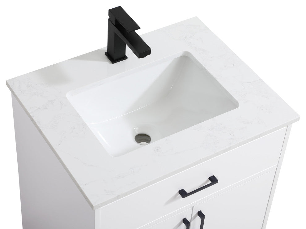 Home Living 24" Single Bathroom Vanity, White