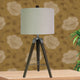 28" Structured Tripod Table Lamp, Weathered Gray Wood & Polished Nickel Metal