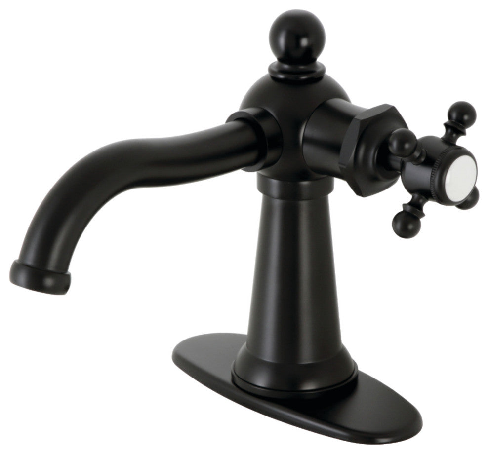 KSD154BXMB Single-Handle Bathroom Faucet With Push Pop-Up, Matte Black