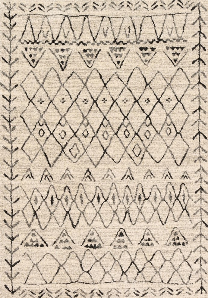 Gray and Black, Easy Care, Stain/Fade Resistant Emory Area Rug, 3'10"x5'7"
