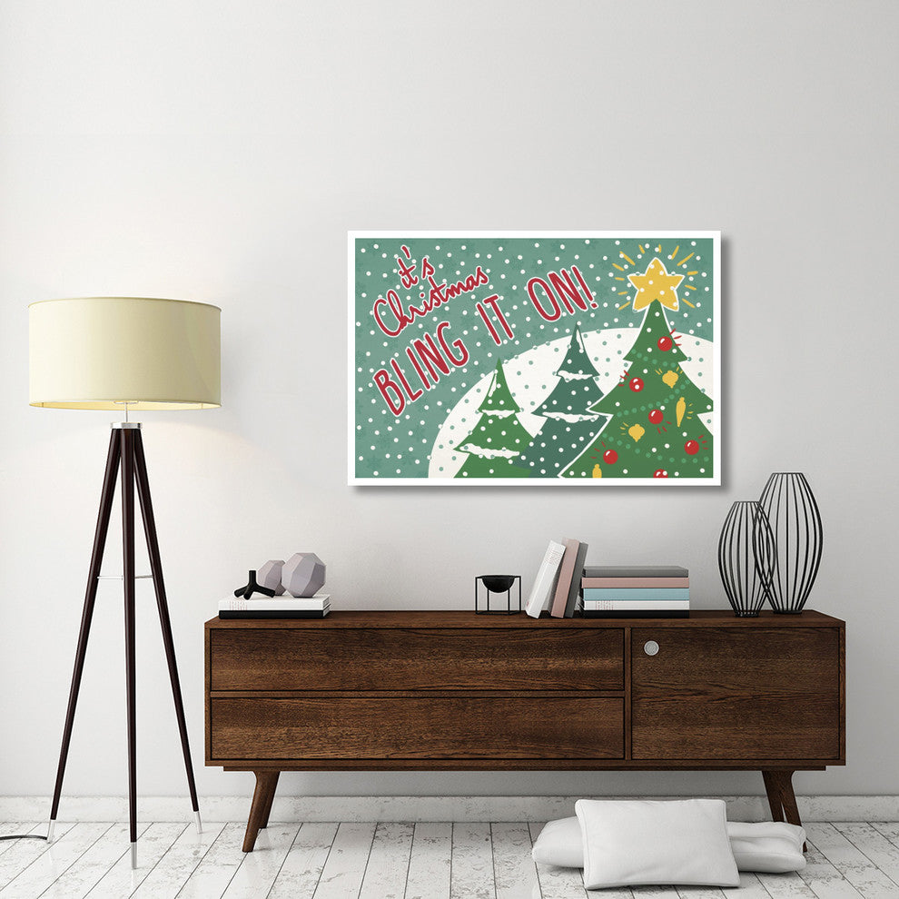 "Retro Christmas IV Bright" Digital Paper Print by Janelle Penner, 50"x34"