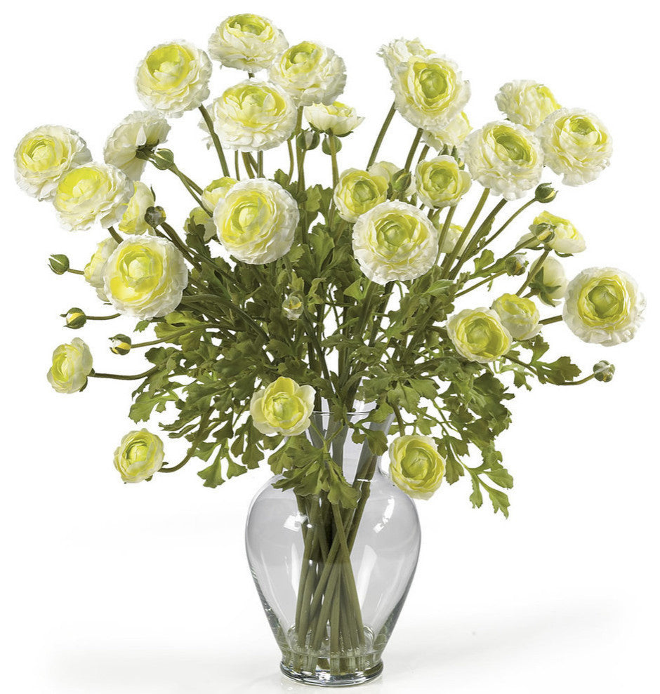 Ranunculus Liquid Illusion Silk Flower Arrangement, Cream