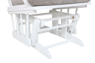 Alice Glider Chair and Ottoman, White, Without Pillow