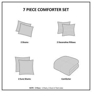 Urban Habitat Brooklyn Pom-Pom 7-Piece Comforter Set, Grey