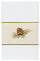 Linum Home Textiles Turkish Cotton Pierre Embellished Hand Towel, White