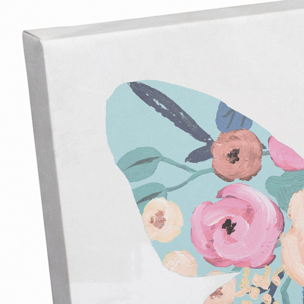 Floral Butterfly 14x11 Canvas Wall Art