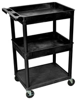 Luxor 3-Shelf Black Tub Cart